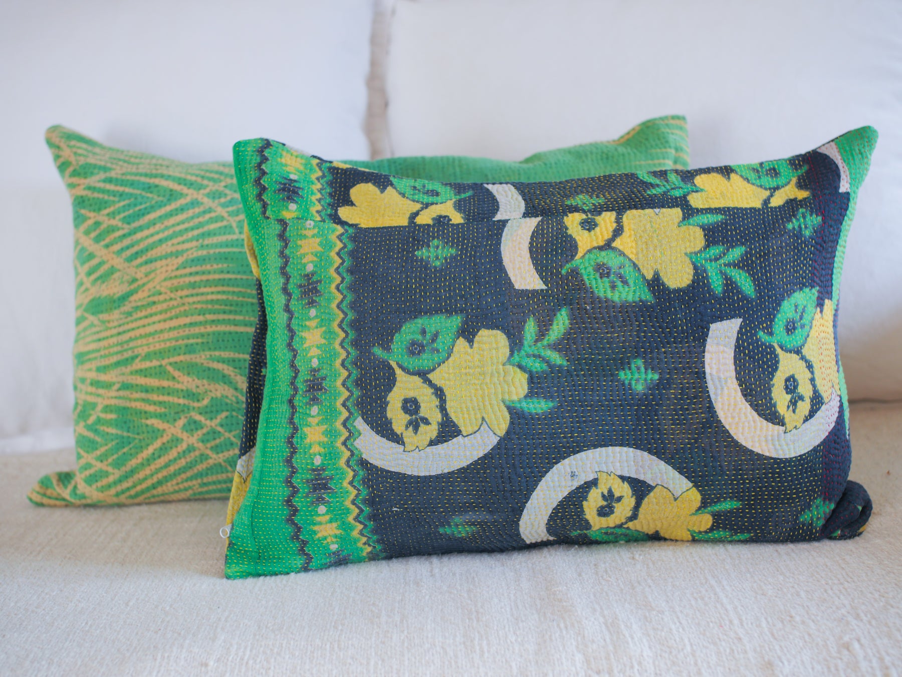 Housse de coussin kantha