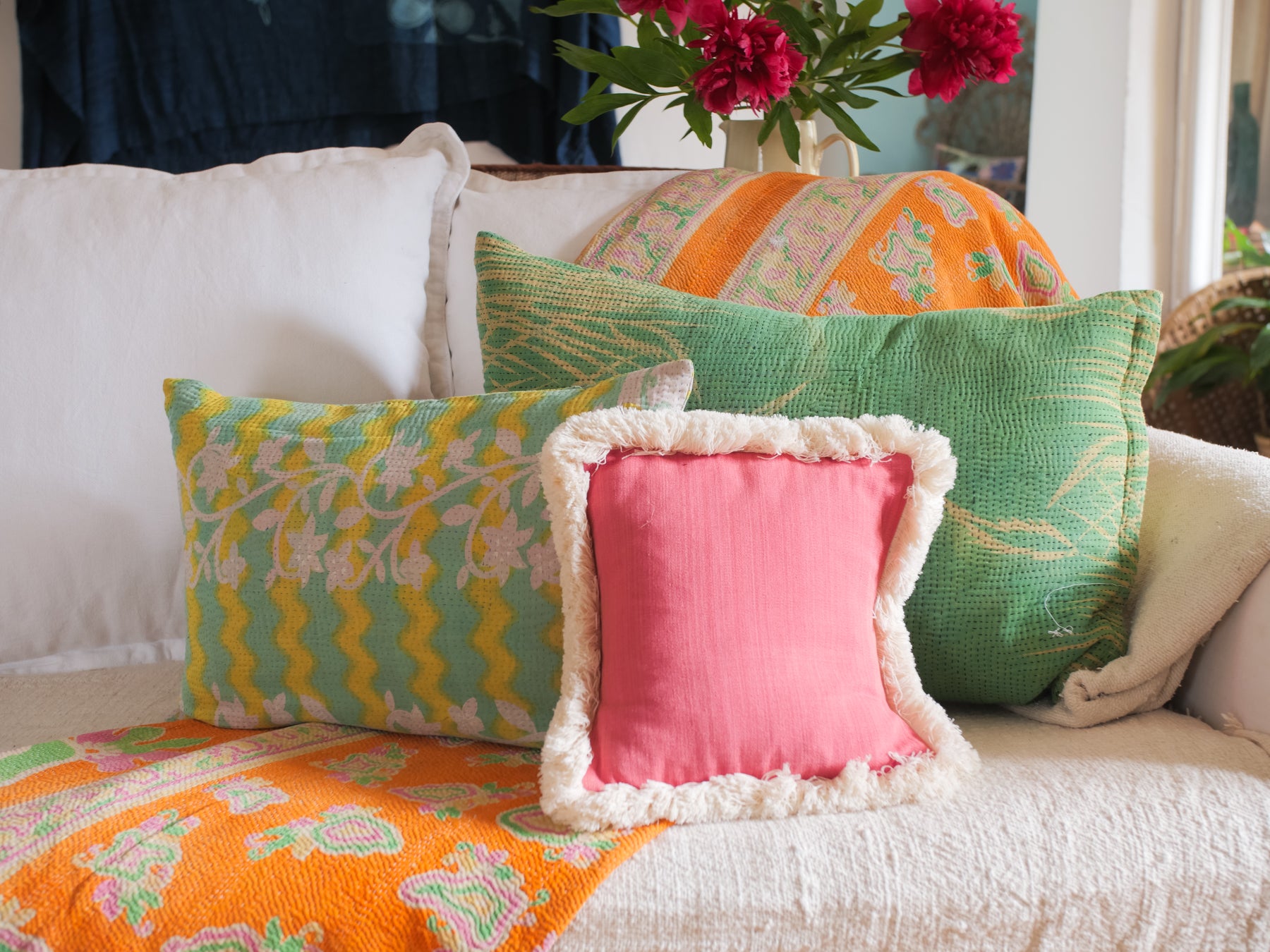 "The Vine" Kantha Vintage housse de coussin Image secondaire du produit