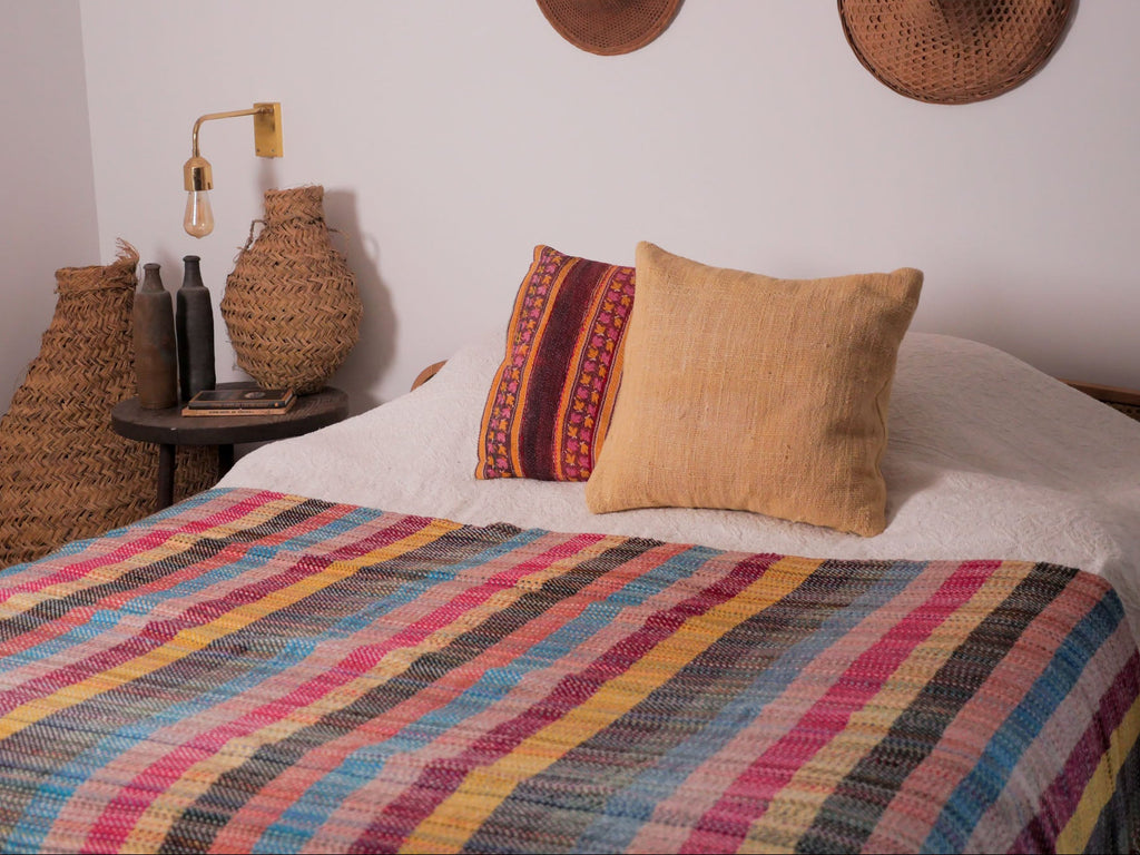 Recycled hand woven throw