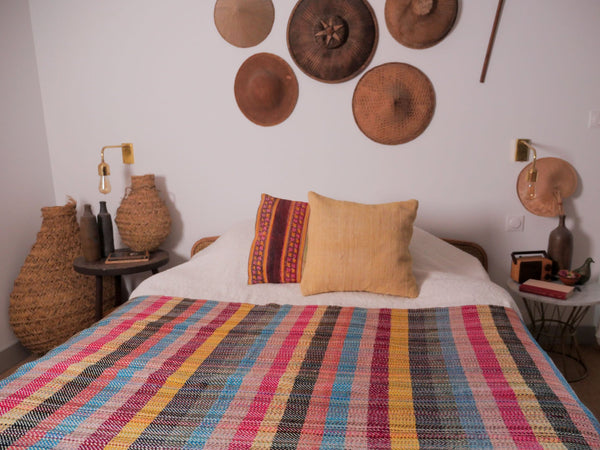 Recycled hand woven throw