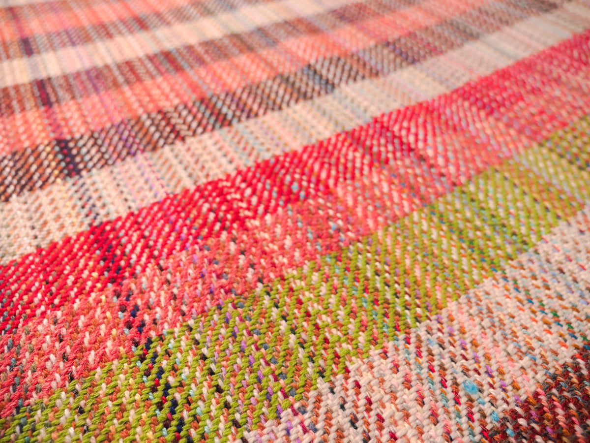 Couverture khadi, tissé main en laine recyclé  No.126