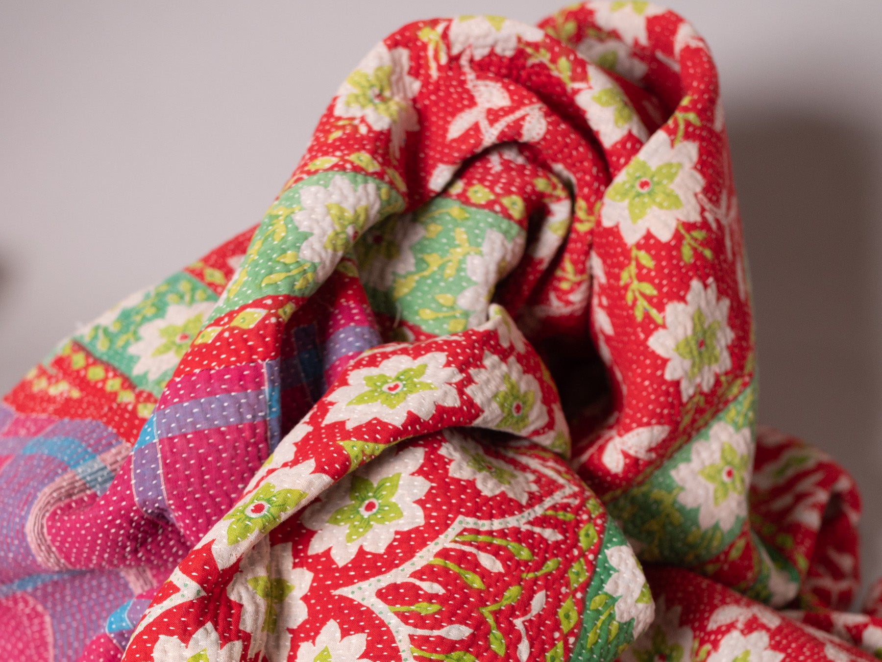 Kantha vintage "red spring"