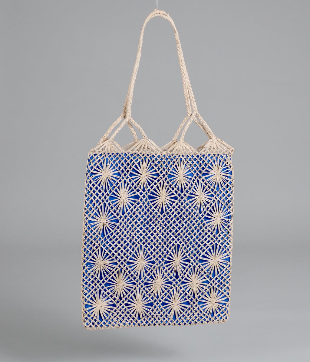 Sac Buriti fleur tissé main en macramé, Brésil