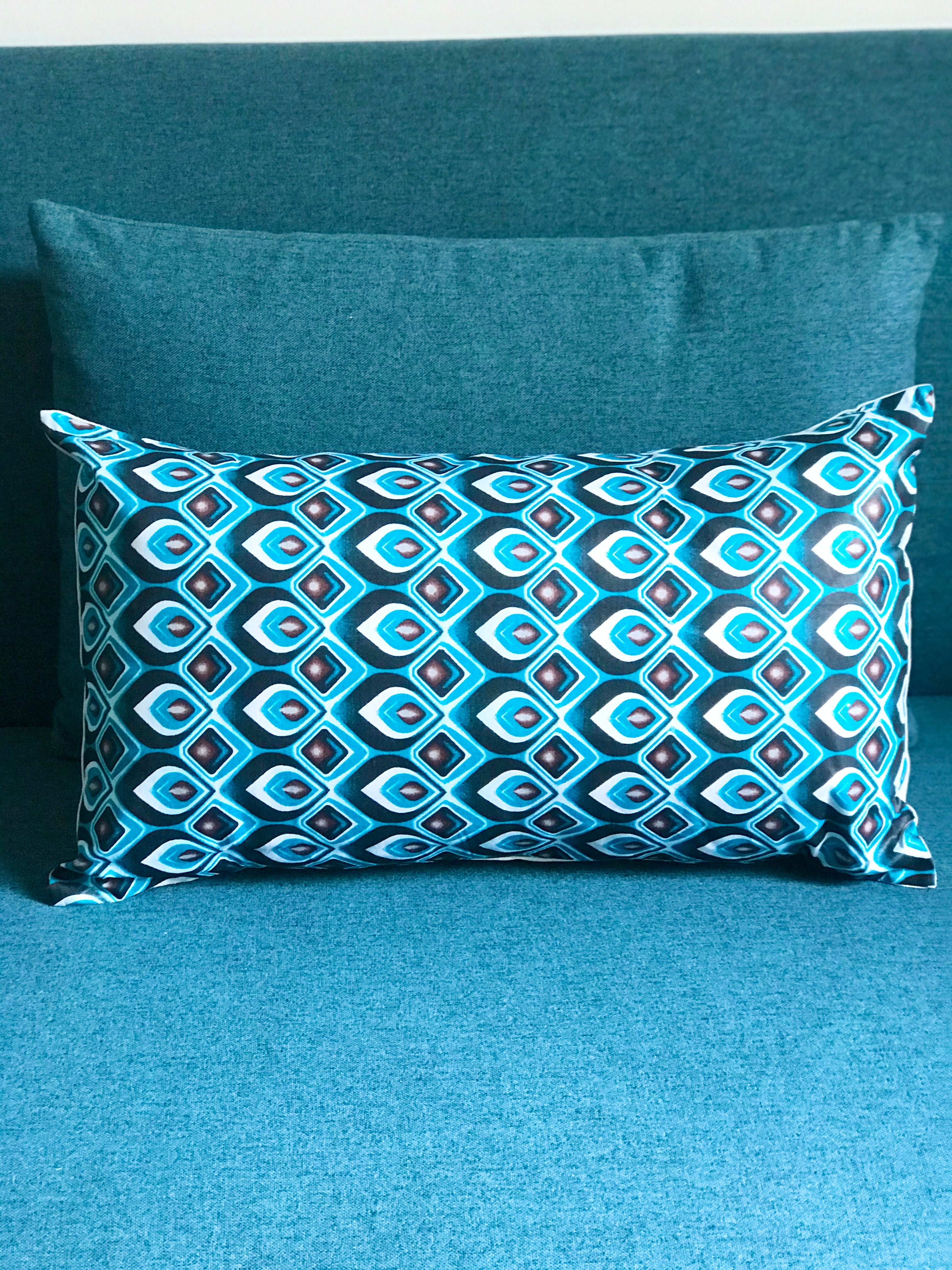 Retro petal bleu wax, coussin Image secondaire du produit
