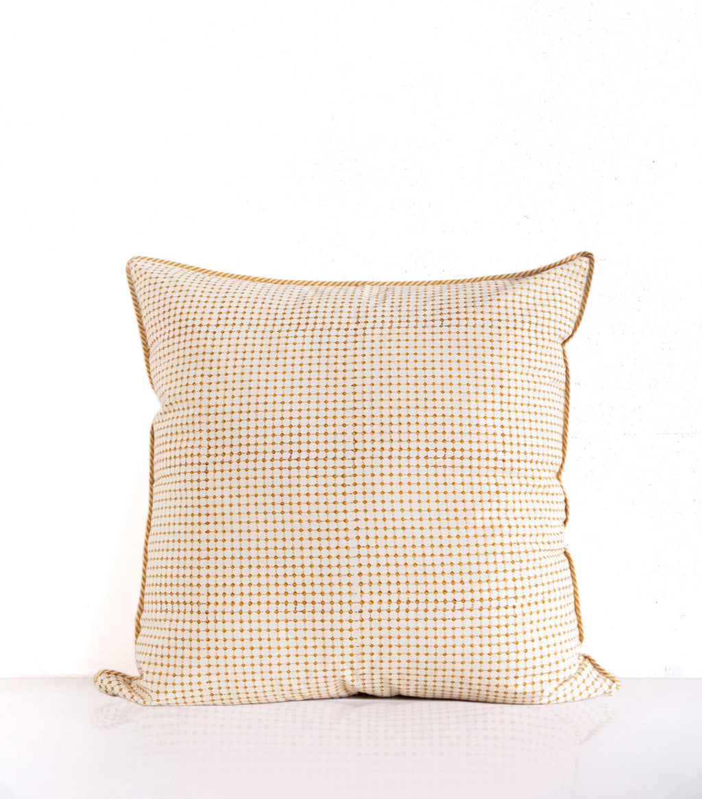 Coussin Iris Moutard blockprint