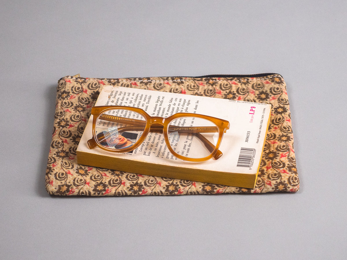 Kantha trousse en coton recyclé.