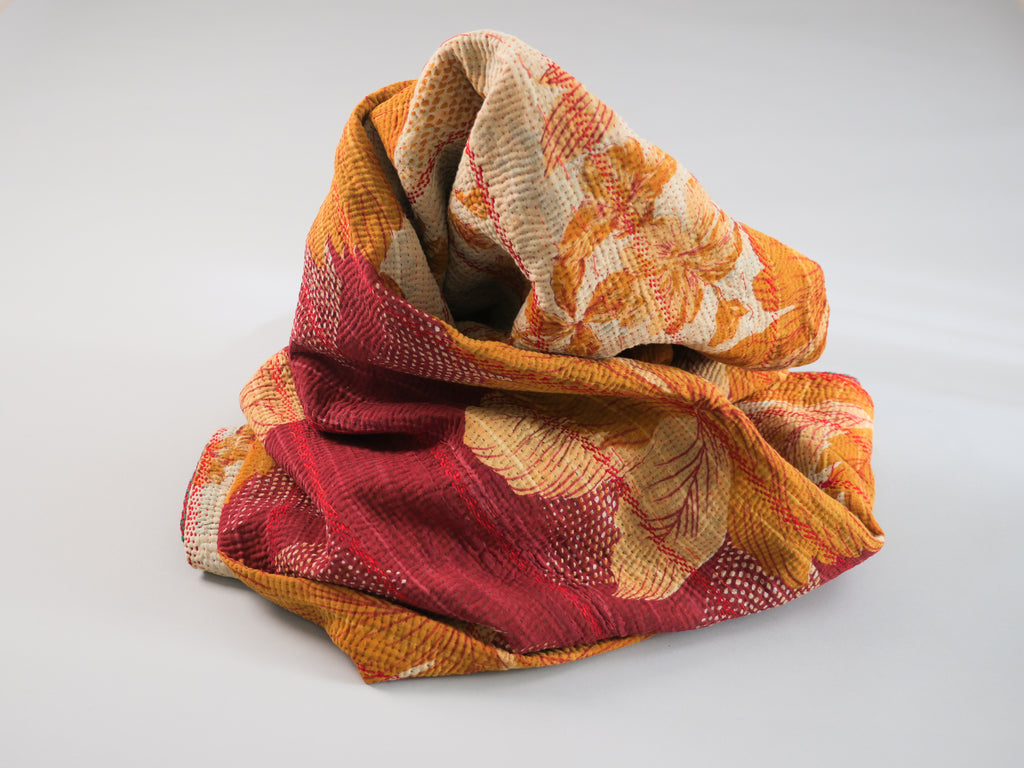 Kantha couvre lit en sari recyclé