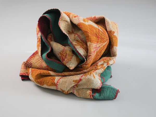 Kantha couvre lit en sari recyclé