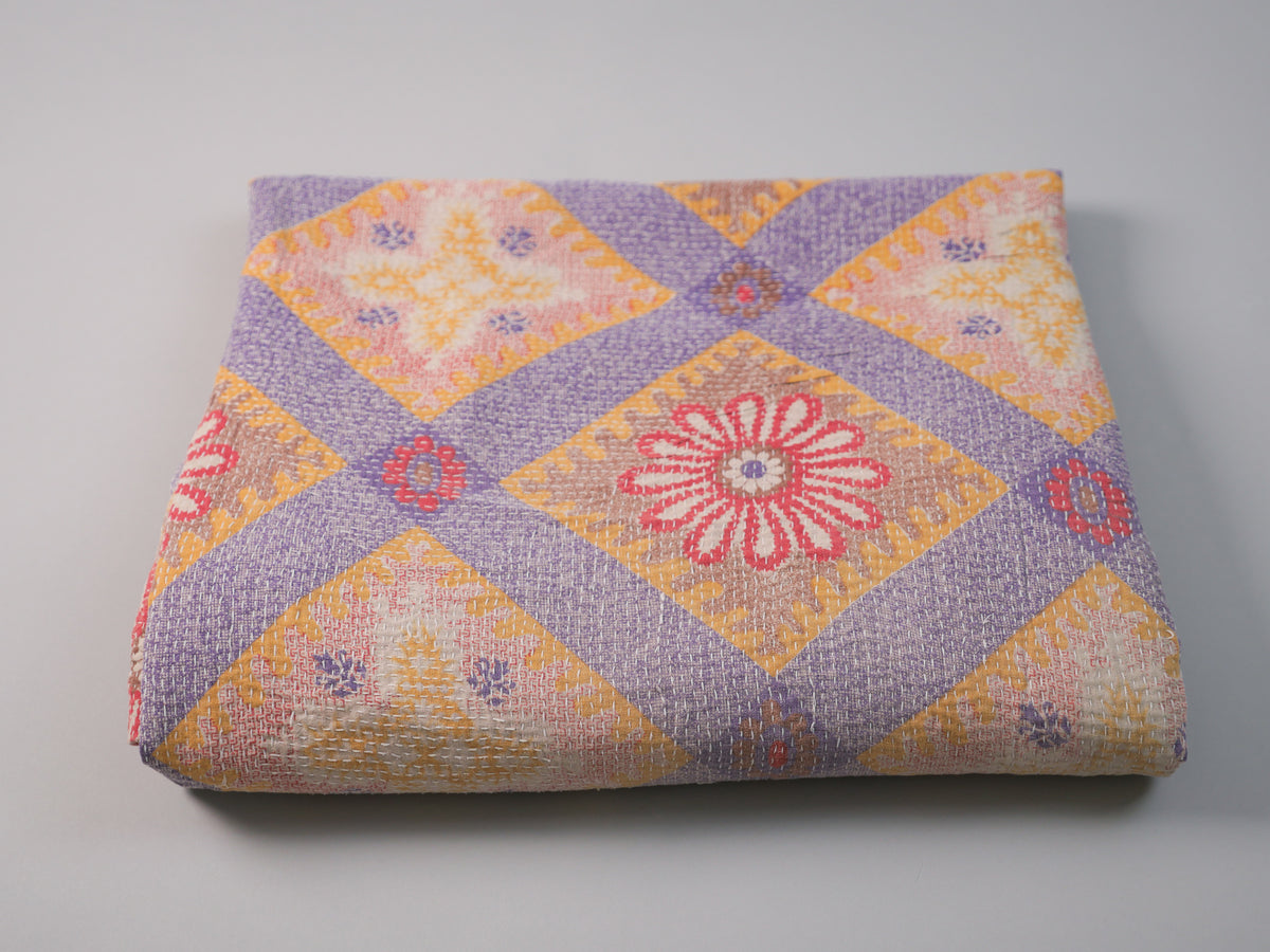 Kantha couvre lit en sari recyclé