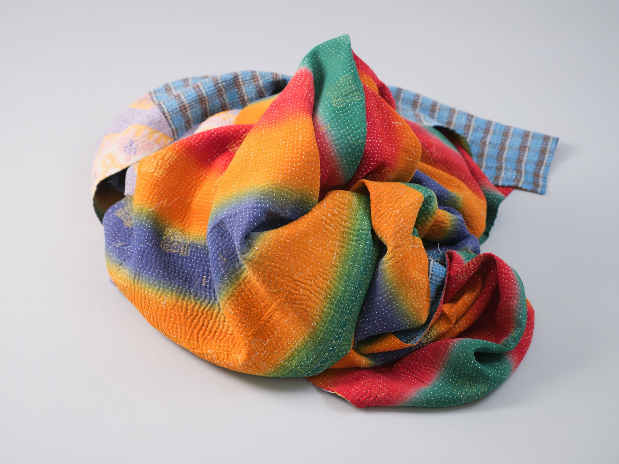Kantha couvre lit en sari recyclé