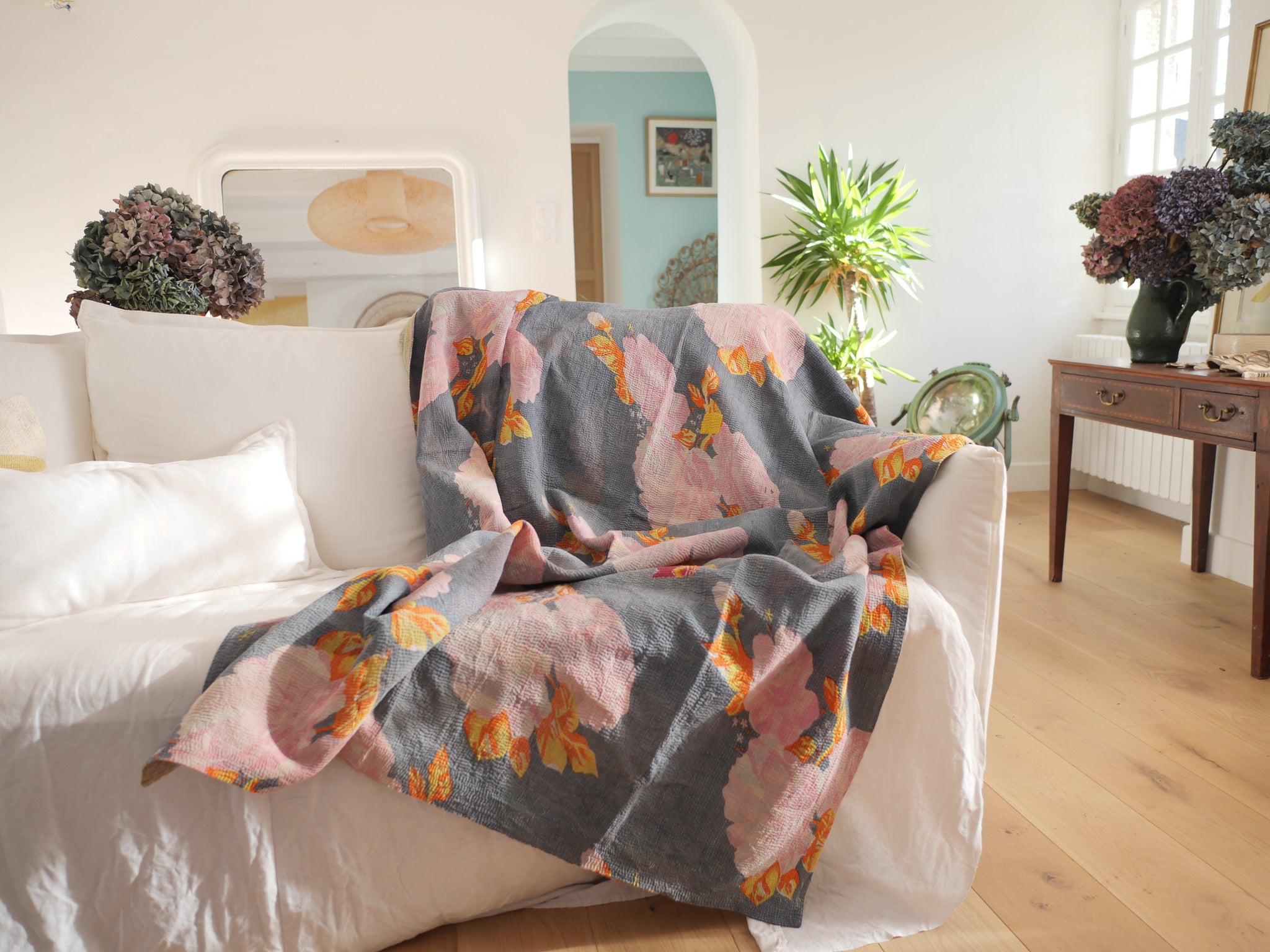 Kantha couvre lit 