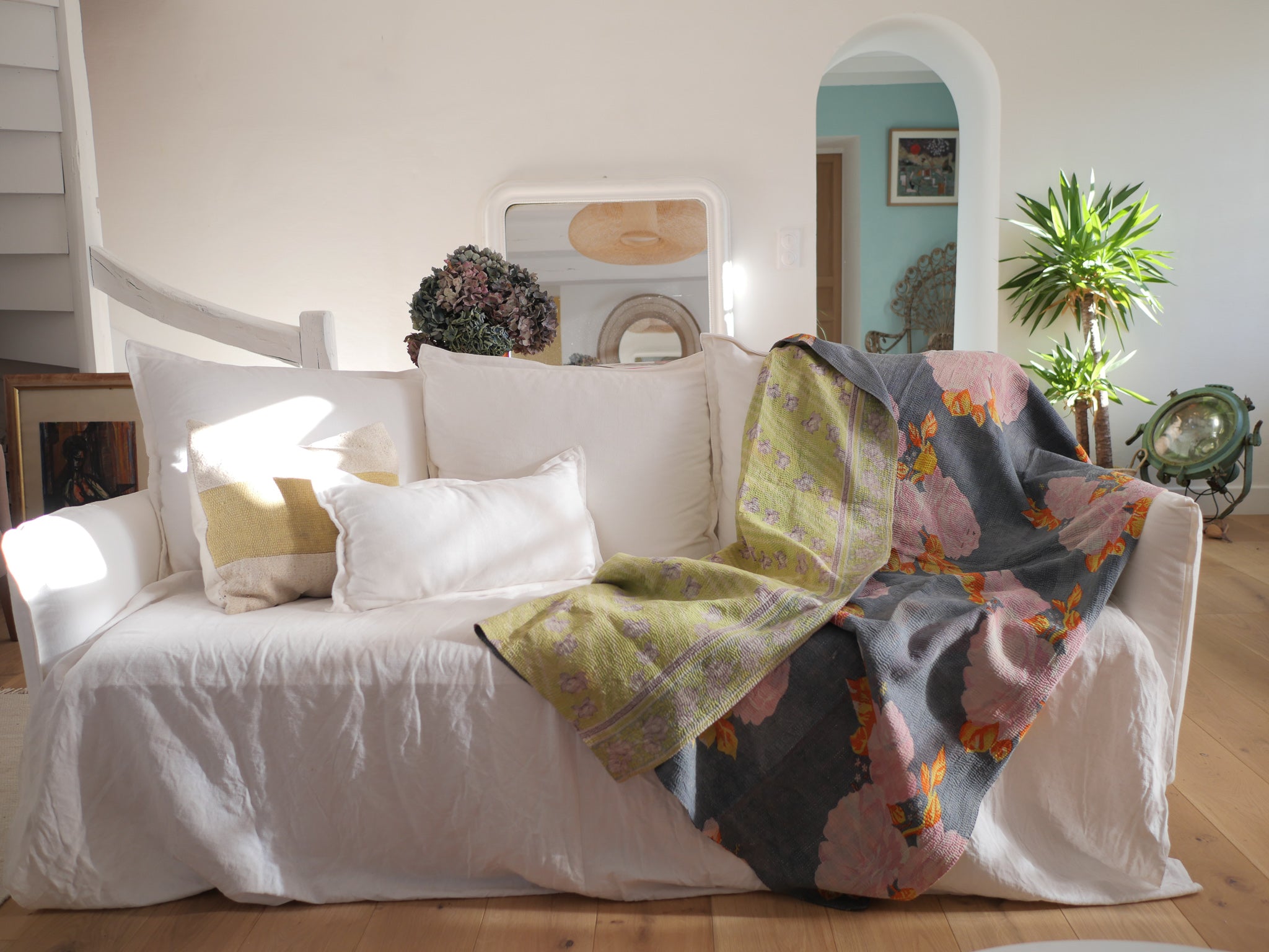 Kantha couvre lit