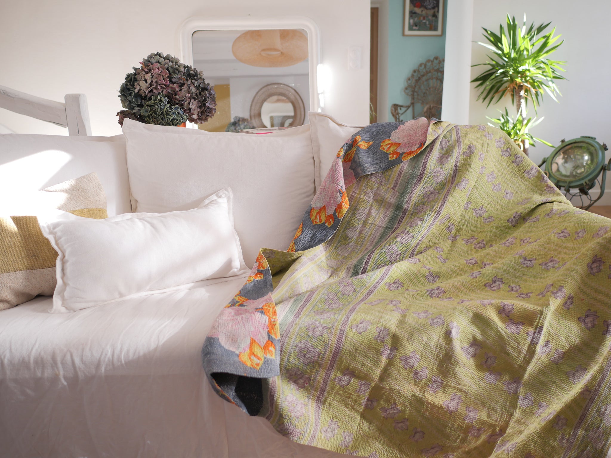 Kantha couvre lit