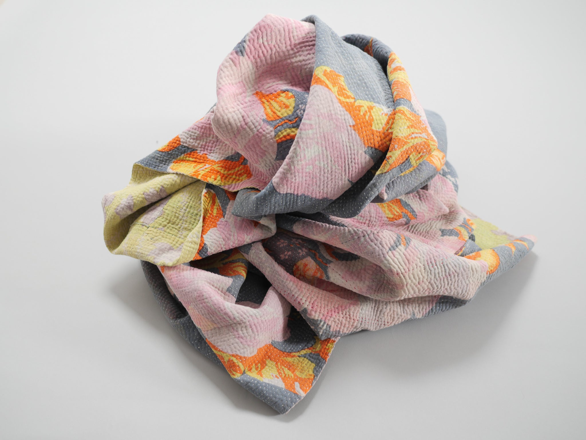 Kantha, couvre lit en coton recyclé