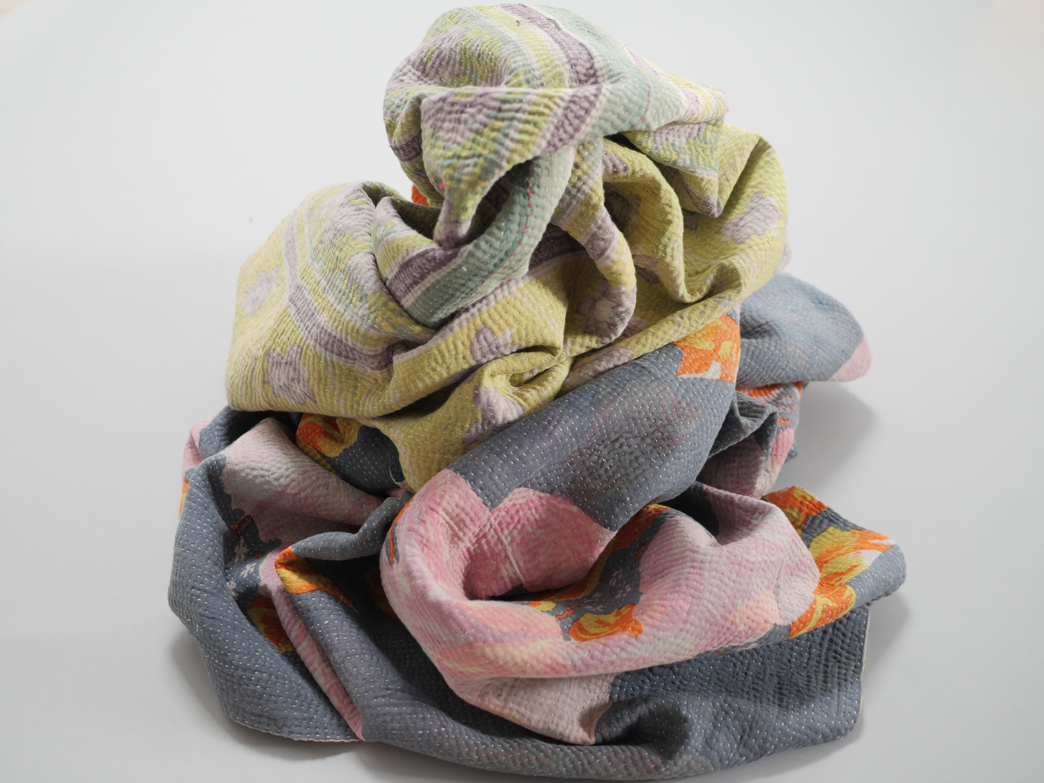 Kantha, couvre lit en coton recyclé