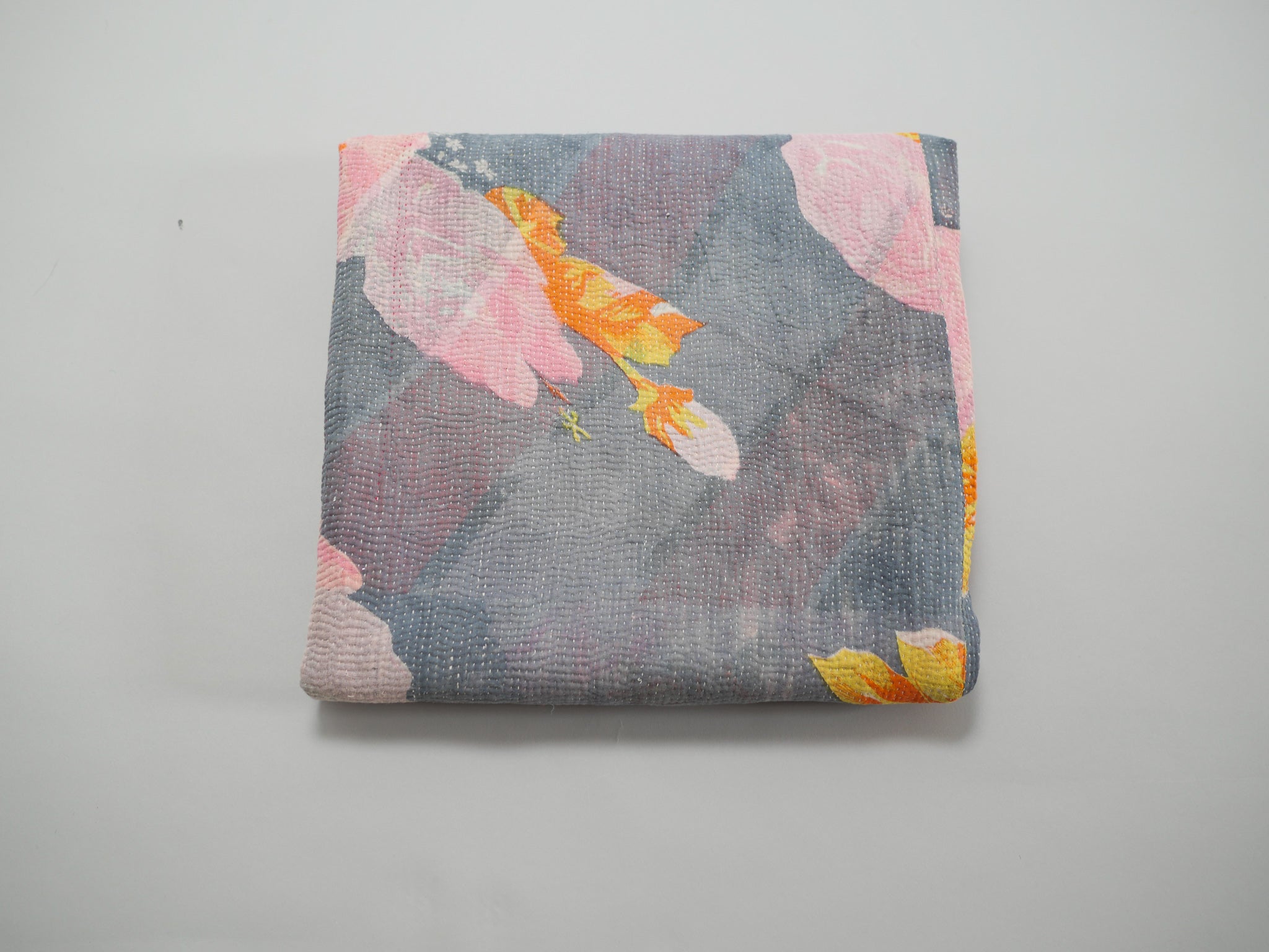 Kantha, couvre lit en coton recyclé