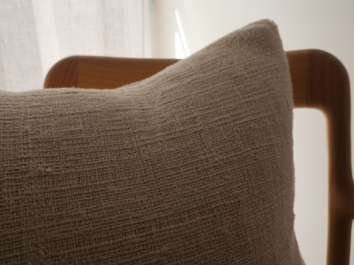 Housse de coussin en coton recyclé tissé main, blanc cassé, 50x50cm Image secondaire du produit
