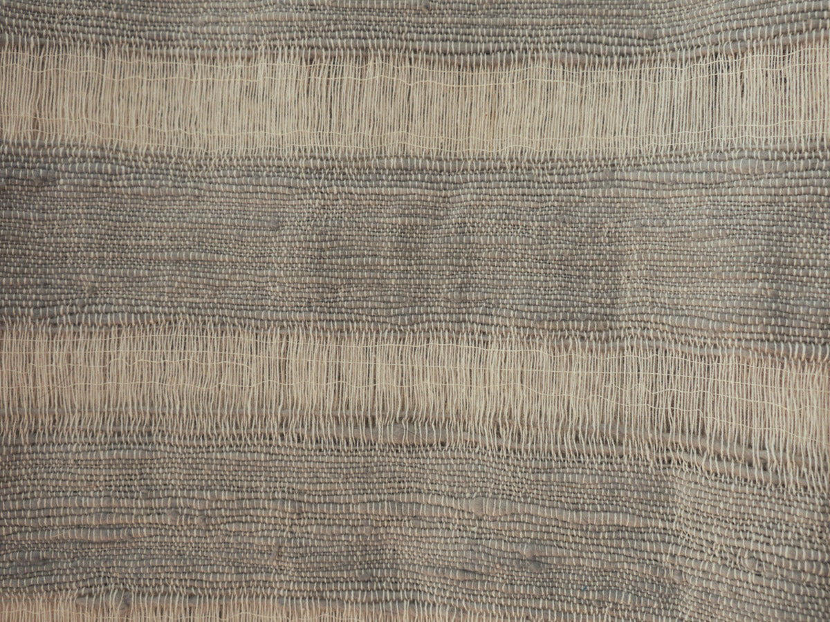 HANDLOOM Plaid en coton recyclé tissé à la main, gris Image secondaire du produit