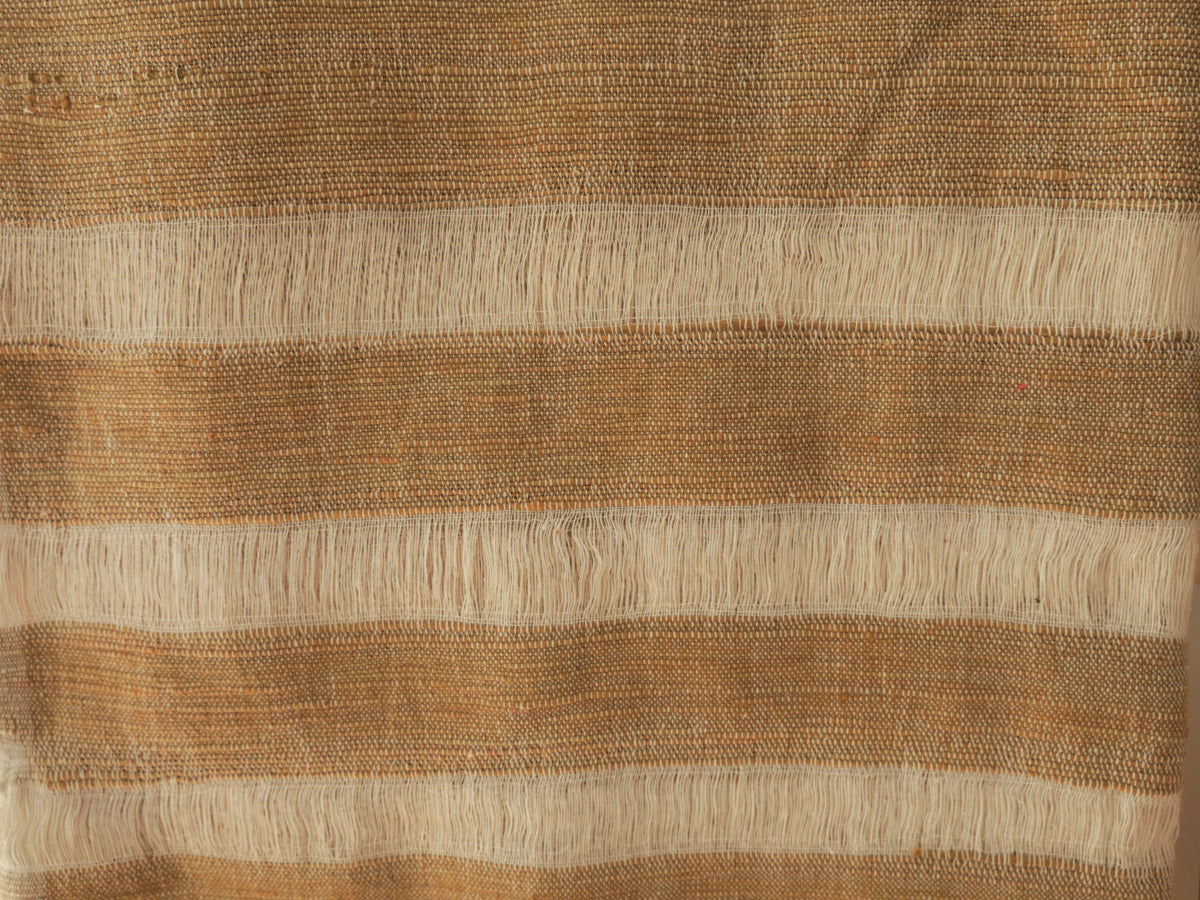 HANDLOOM Plaid en coton recyclé tissé à la main, moutard