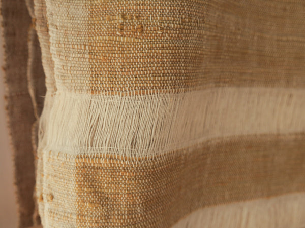 HANDLOOM Plaid en coton recyclé tissé à la main, moutard
