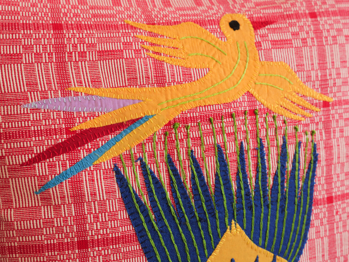 Coussin binakol oiseau protea brodé main, No1