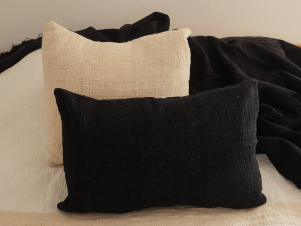 Plaid en coton recyclé noir