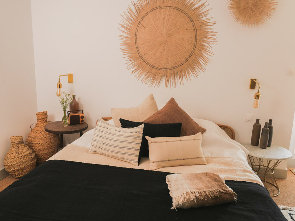 Coussin Burkina Stripe, tissé main