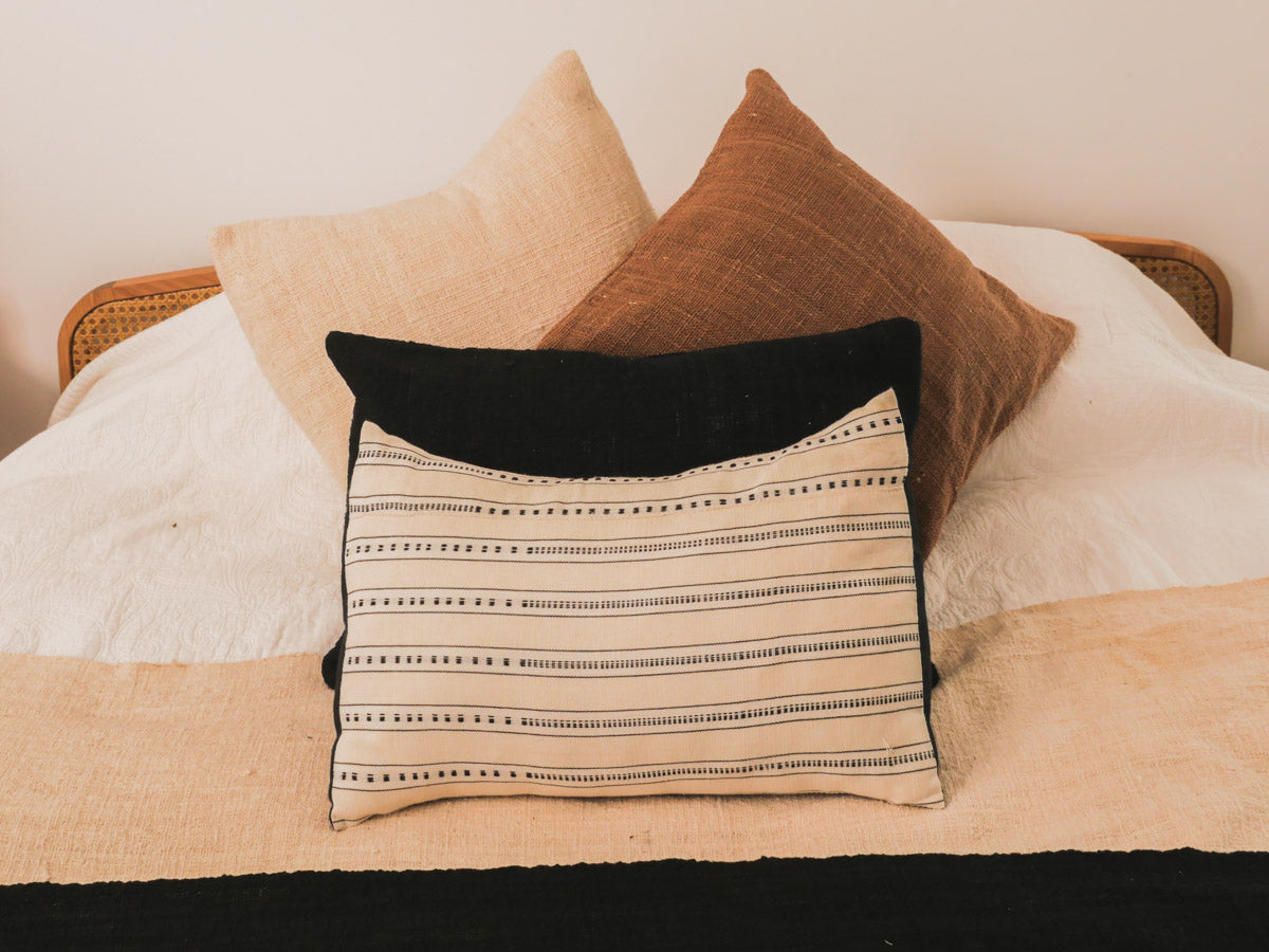 Coussin Burkina Stripe, tissé main