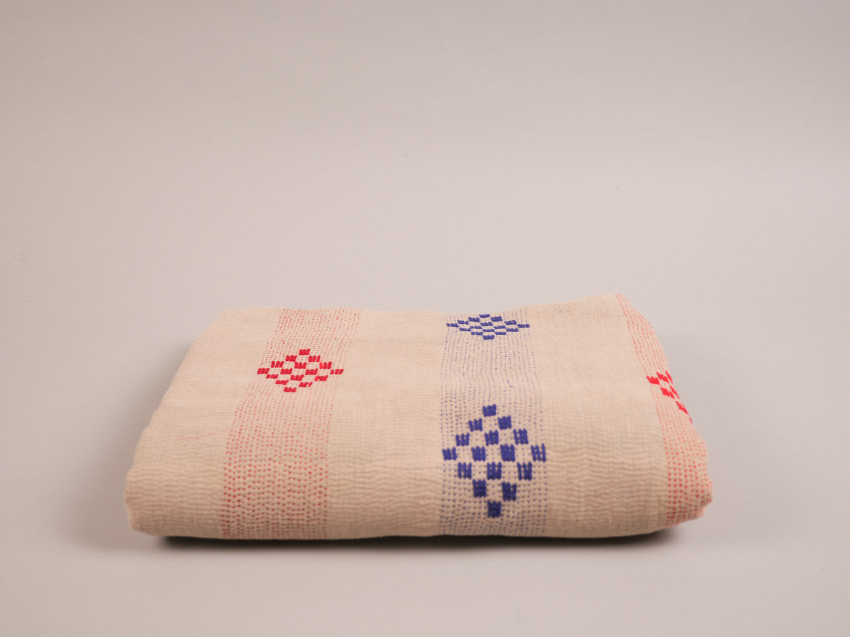 Vintage kantha couvre lit en coton recyclé avec broderrie Image principale du produit