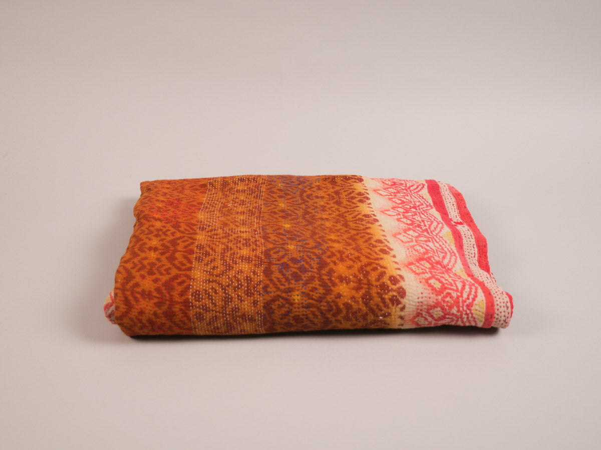 Vintage kantha couvre lit en coton recyclé avec broderrie