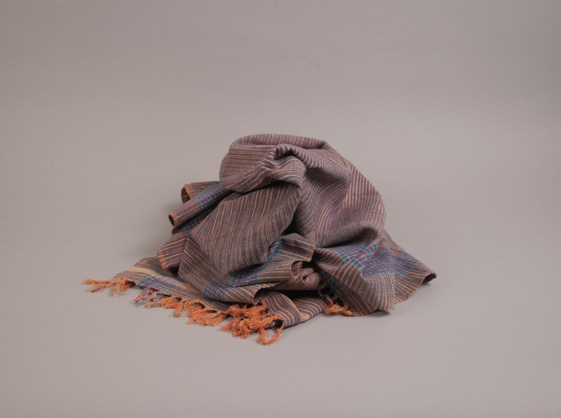 Serviette Khadi : Coton Lilac & Rouille Image secondaire du produit