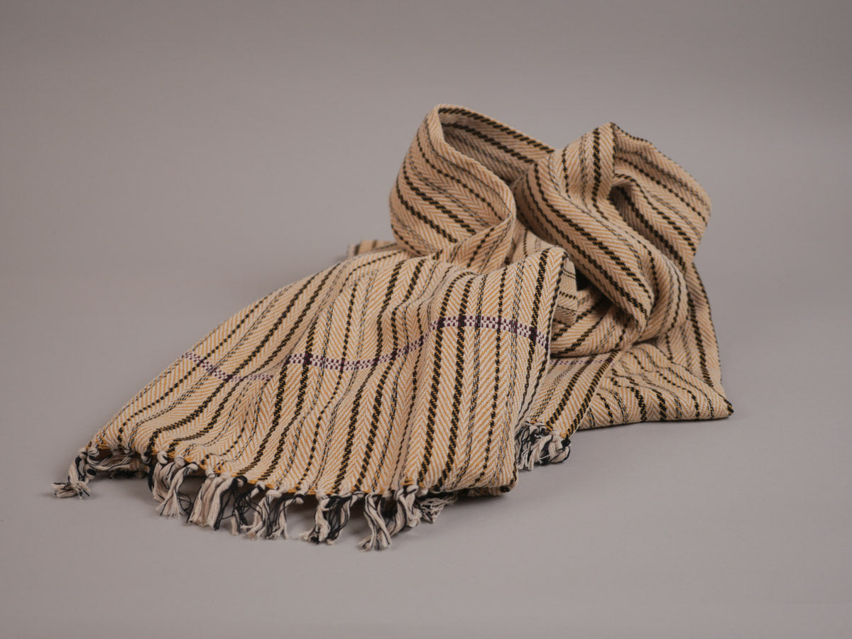 Plaid en coton tissé main, khadi
