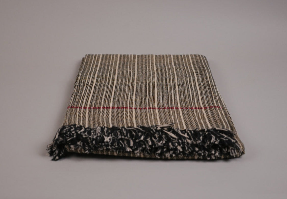 Plaid en coton tissé main, khadi