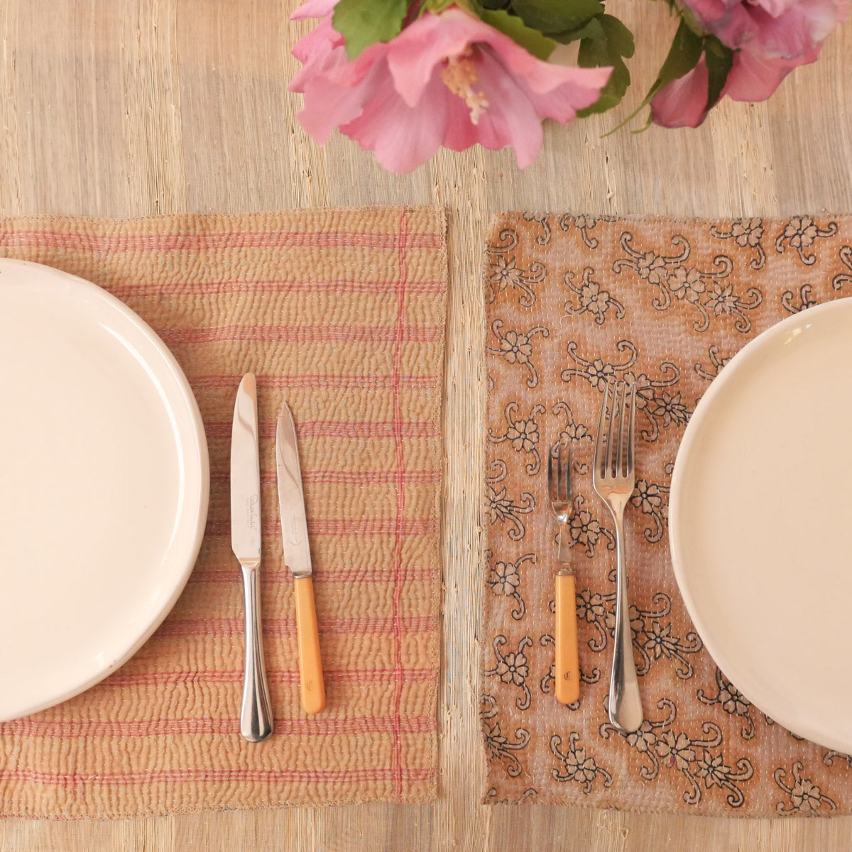 Set de Table  en coton recyclé, vintage Kantha. Place mats.