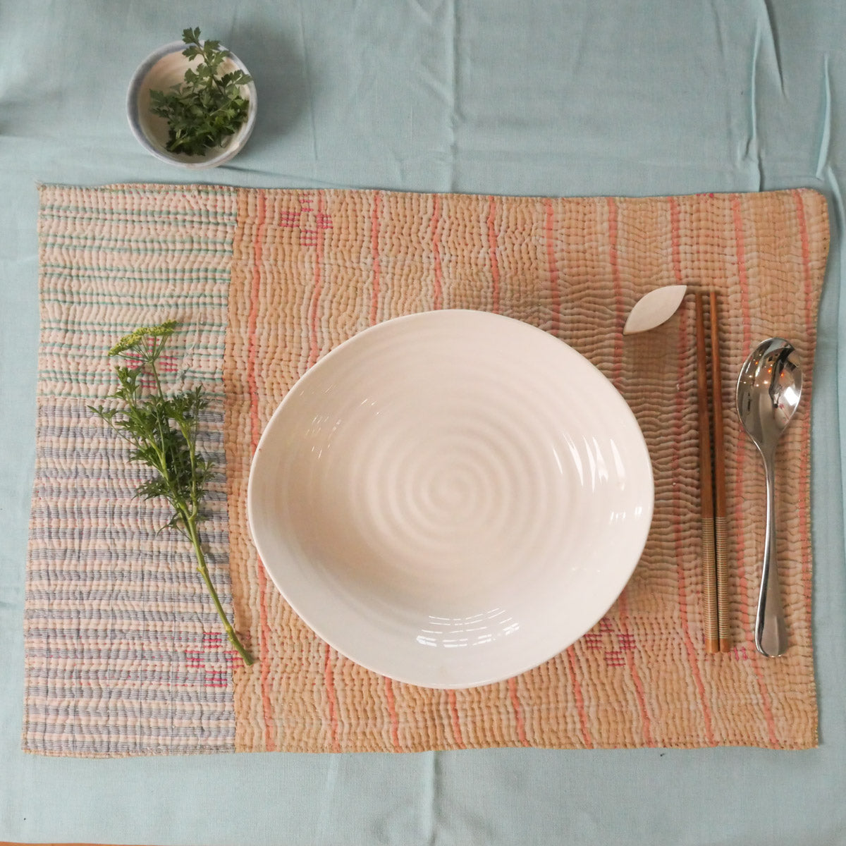 Set de tables réversibles en coton vintage