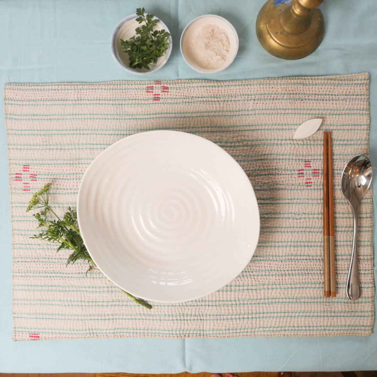Set de tables réversibles en coton vintage