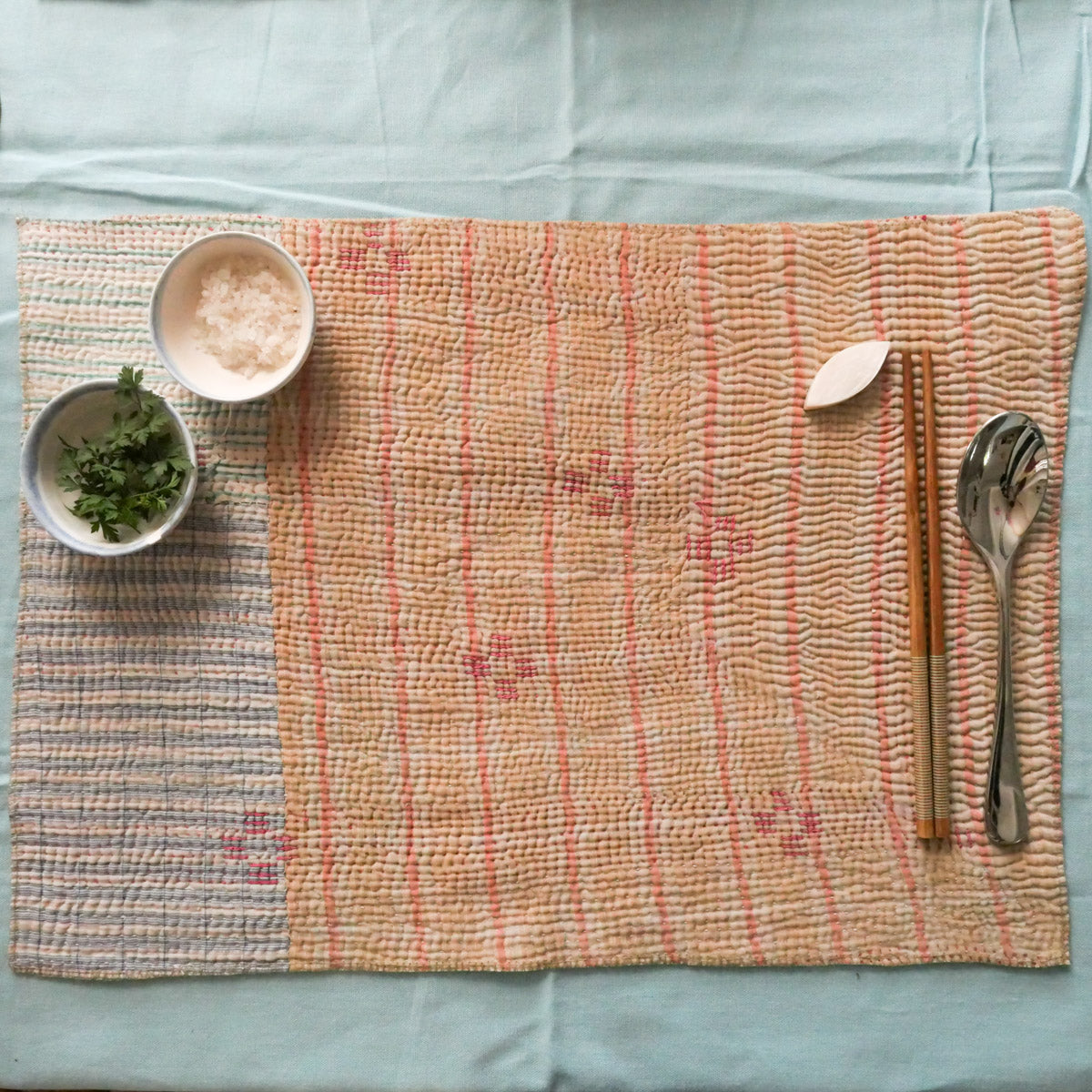 Set de tables réversibles en coton vintage