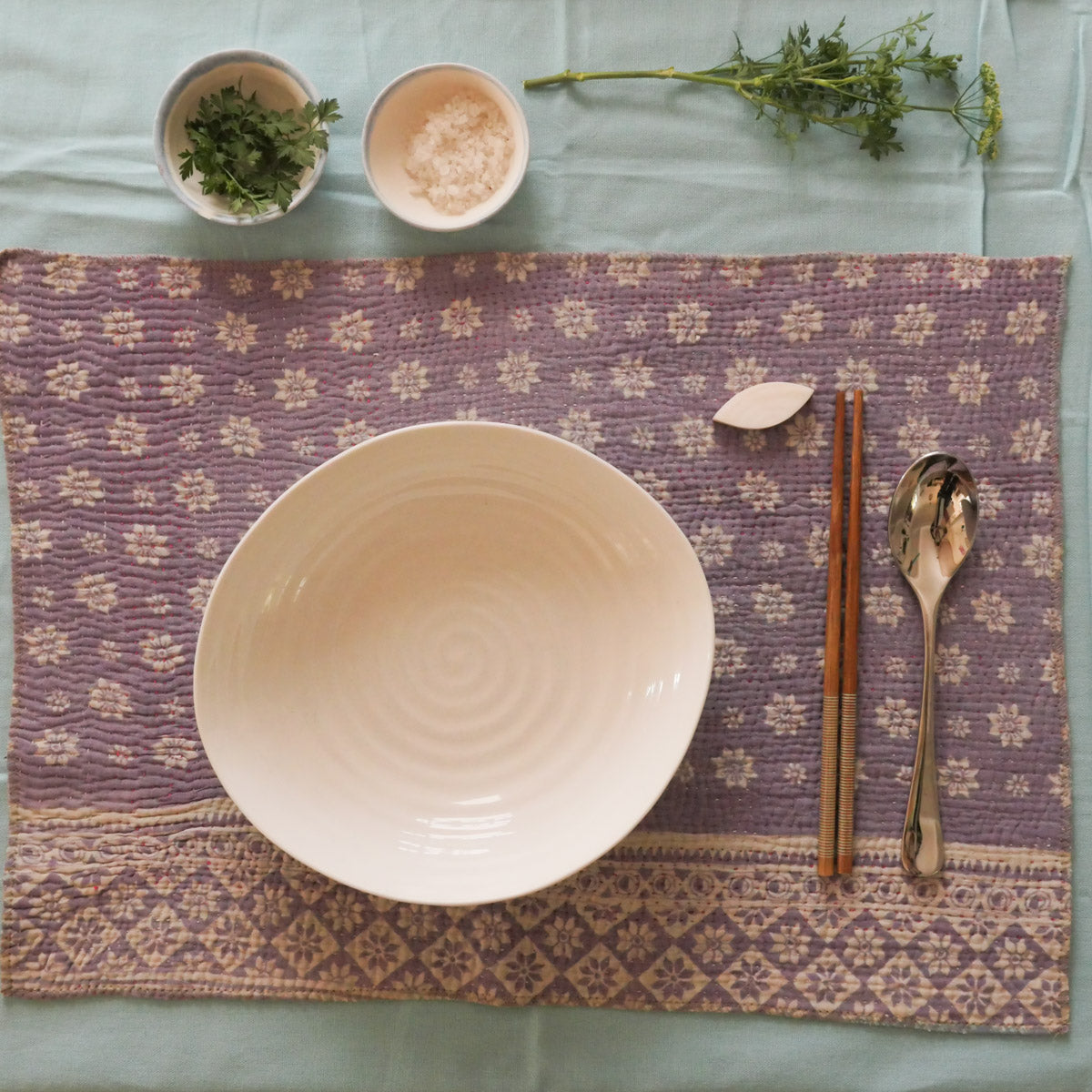 Set de tables réversibles en coton vintage