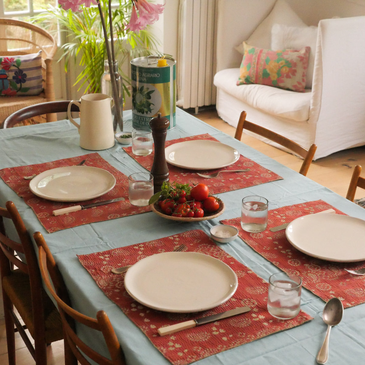 Lot de 2 Sets Table Vintage Kantha, Burnt Umber Meadow Image secondaire du produit