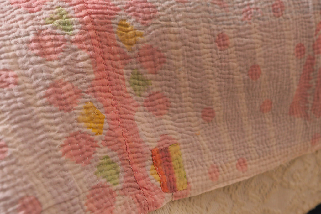 Couvre lit kantha en cotton recyclé