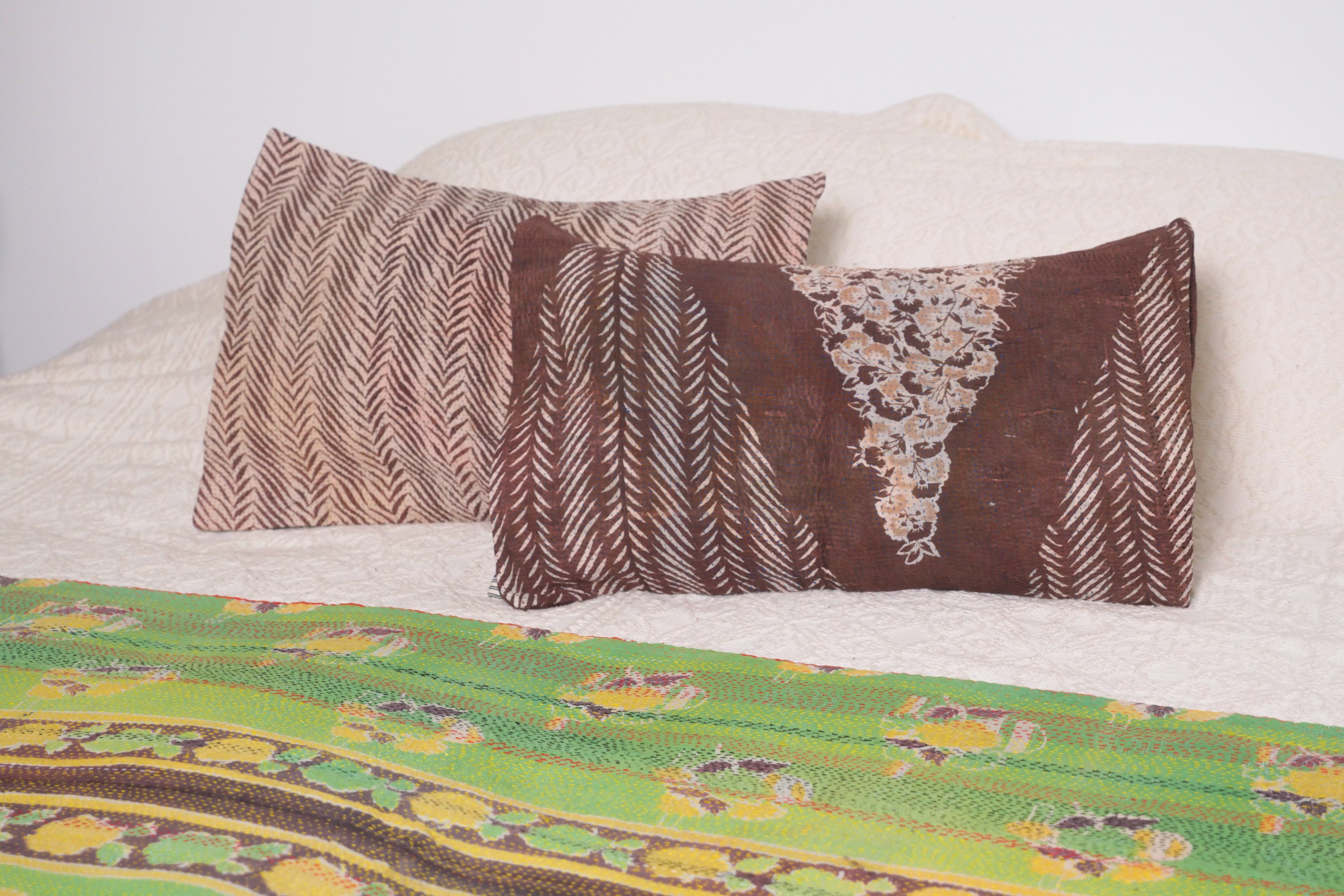 Kantha throw, couvre lit en textiles recyclées