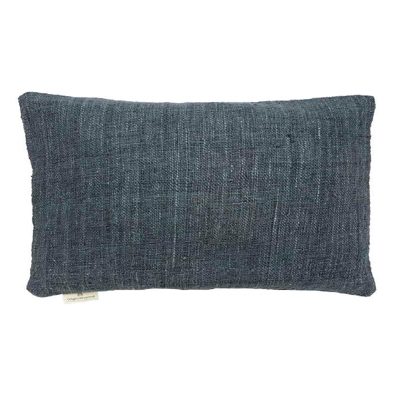 Housse de coussin en coton recyclé, tissé main, gris, 60x40cm