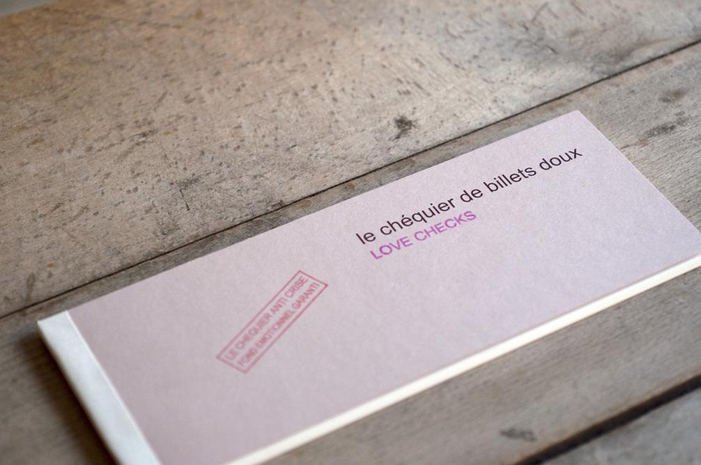 Atelier Stephanie Radenac Papeterie Love checks, le chéquier de billets doux par Stéphanie Radenac