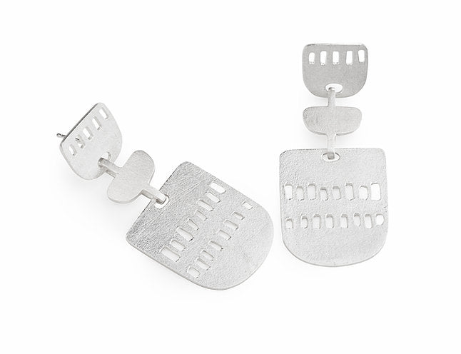Ines Telles, Solar boucles d'oreilles argent, block