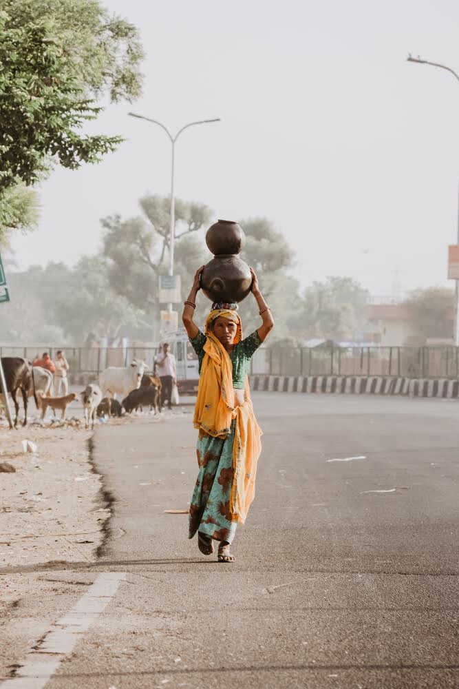Woman in sari.