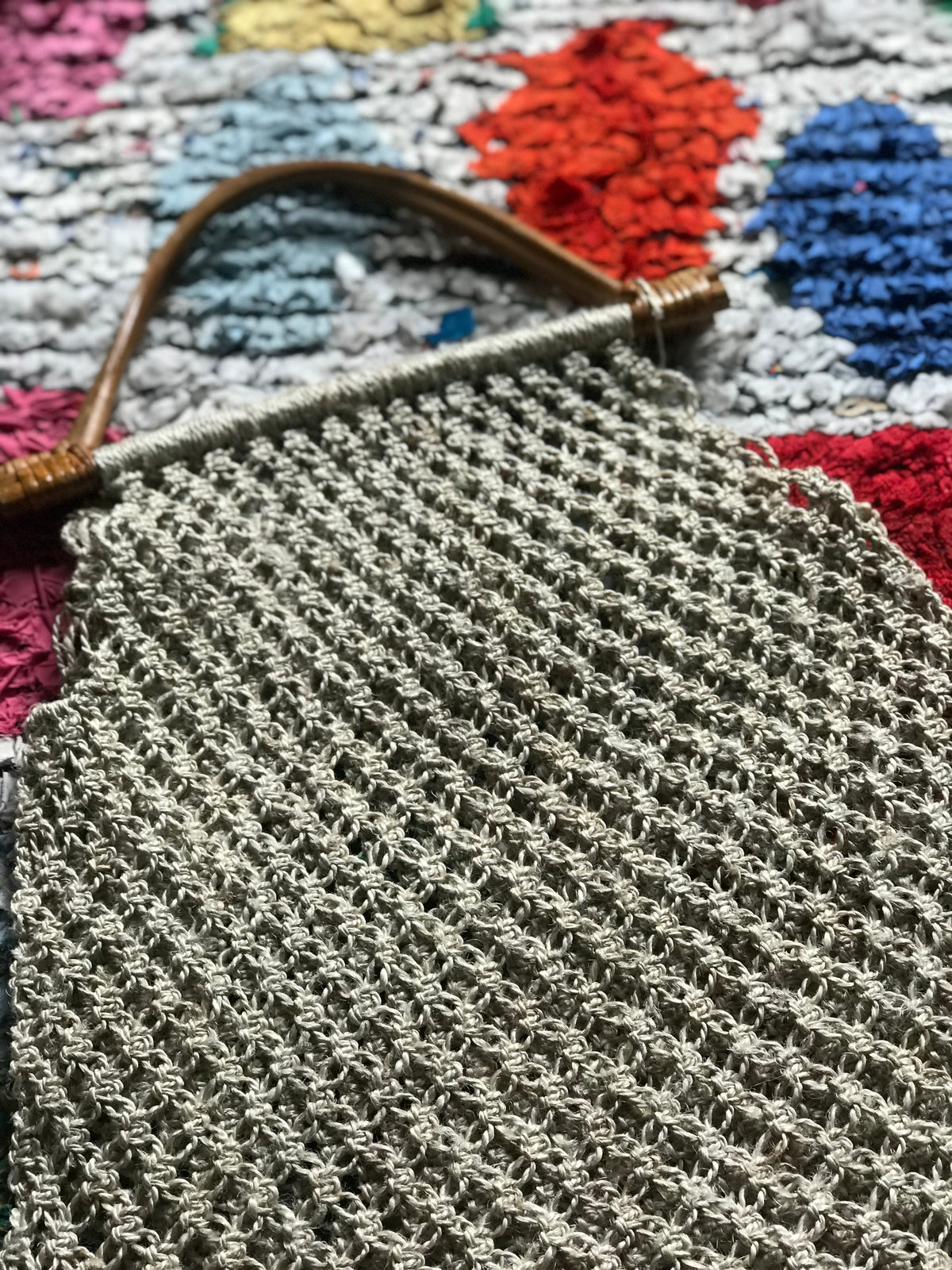 Maison Bengal Sac Jute Macramé Anse Cane