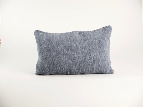Housse de coussin en coton recyclé, tissé main, gris, 60x40cm