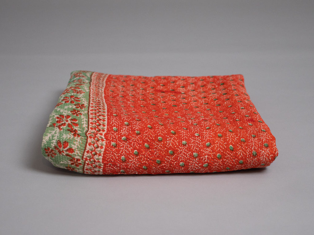 Kantha couvre lit en coton recyclé
