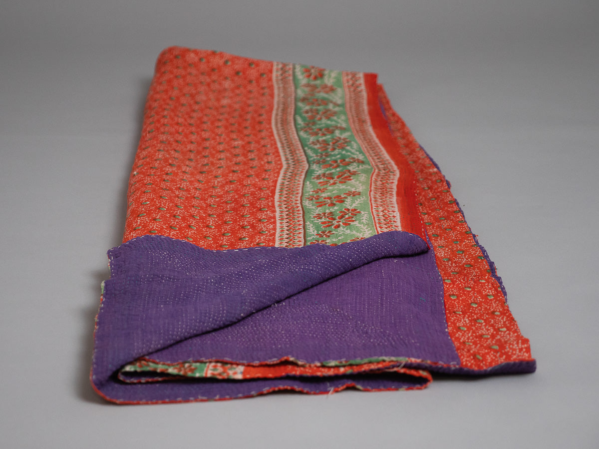Kantha couvre lit en coton recyclé